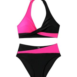 Kõhtu vormivad bikiinid, must ja roosa (L)