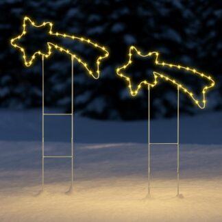 Metallist LED aiavalgustid Langev Täht, soe valgus (2tk, 40x100cm)