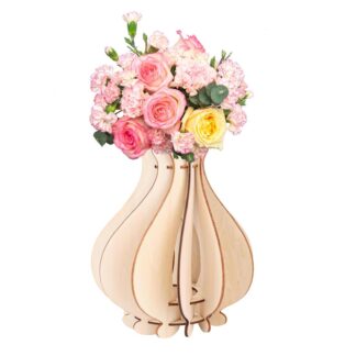 Kokkupandav puidust 3D vaas-puzle (11x22x3cm)