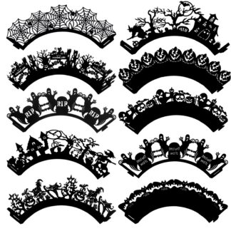 Halloweeni teemalised topsikoogi rõngad (10tk)