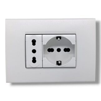 Kahene süvistatav pistikupesa, valge