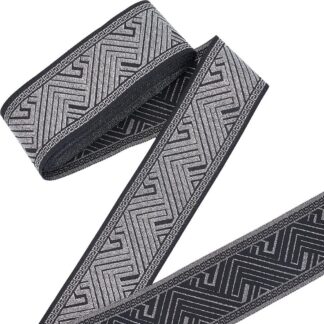 Etniline narmastega žakaarpael, hõbedane ja must (5x915cm)