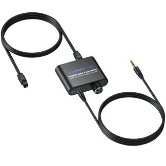 Digitaal-analoog helikonverter helitugevuse reguleerimisega, must