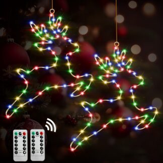 LED valguskett põhjapõtradega, valge, patareidega (2tk, 80 LED)