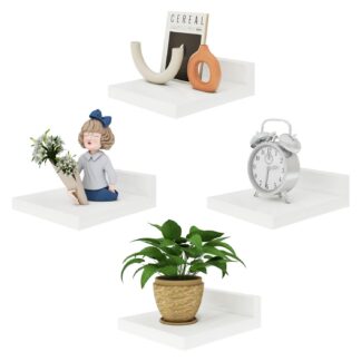 Puidust seinariiulid, valge (4tk)