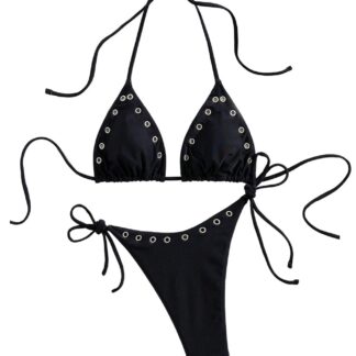 Kaheosaline bikiinikomplekt, must (XS)