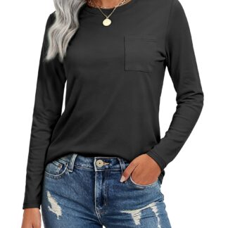 Pikkade varrukatega särk naistele, must (M)