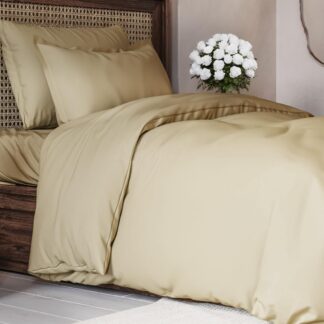 Voodipesukomplekt, beež (tekikott 140x200cm, kaks padjapüüri 65x65cm)