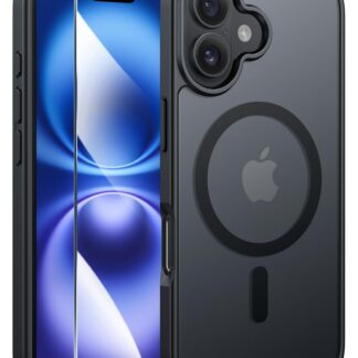 Telefonikaaned iPhone 16, matt must ja põrutuskindel (15.5cm)