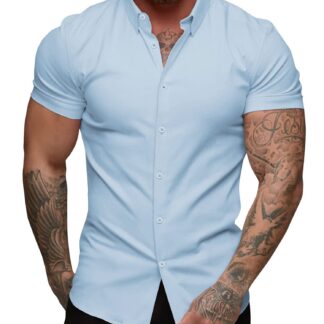 Meeste lühikeste varrukatega triiksärk, helesinine (XL)