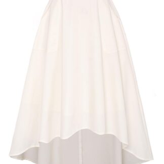 Kõrge vöökohaga A-lõikeline seelik, valge (XL)