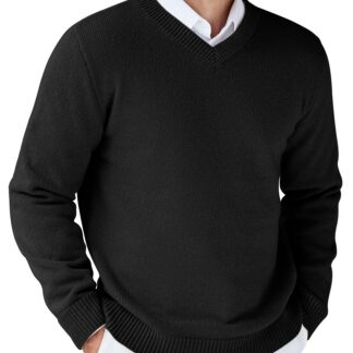 Meeste V-kaelusega kampsun, must (XL)