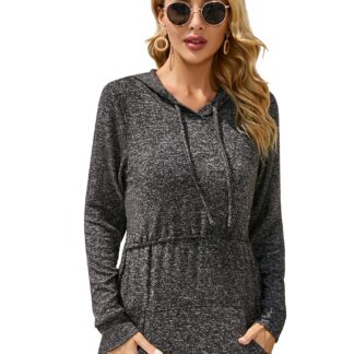 Taskutega, pikkade varrukatega, tumehall (S)