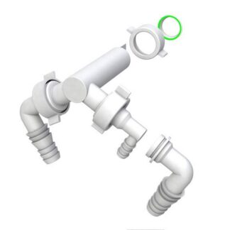 Topelt-äravooluliitmik pesumasinale ja kuivatile, valge