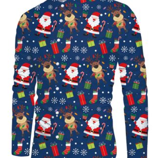 Meeste 3D-prindiga jõulusärk, sinine (XL)