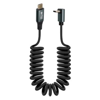 Spiraalne USB-C kaabel, 100W, must