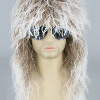 Mullet-stiilis parukas, pruun-valge