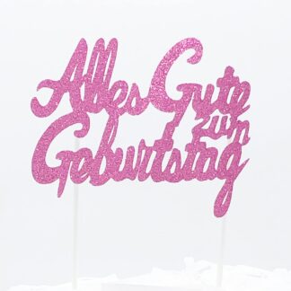 Sünnipäeva koogikaunistus, sädelev, roosa