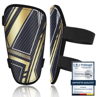 Jalgpalli säärekaitsmed lastele, must ja kuldne (XS)