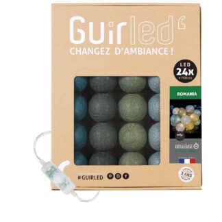 LED valguskett sinistes-rohelistes toonides niidikeradega (24 palli)