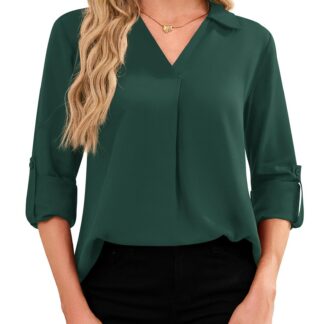 Naiste V-kaelusega pluus, roheline (XL)