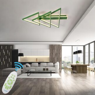 Suur LED lae- või seinavalgusti puldiga, hämardatav, roheline (Ø114cm)