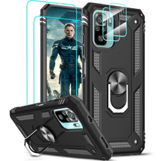 Redmi Note 10 telefonikaaned koos ekraanikaitsega, must