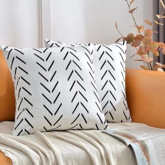 Sametist padjapüürid, noolemustriga, mustad (2tk, 50x50cm)