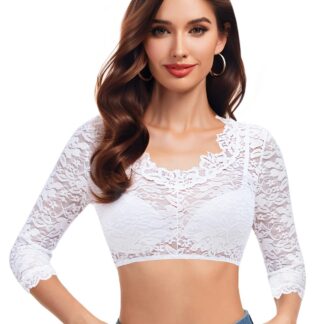 Pitsiline pluus naistele, valge (S)