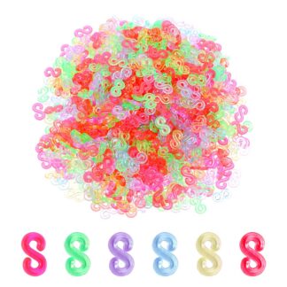 S-klambrid kummist käevõrudele, värvilised (1000tk)