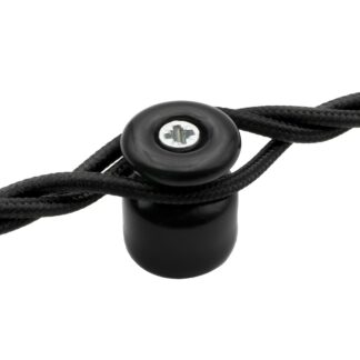 Suur kaabliklamber kruvidega, antiikmust, 10 tk