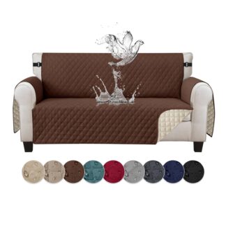 Veekindel tepitud diivanikate, 3-kohaline, pruun