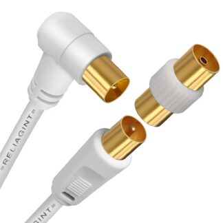 TV-antenni kaabel koos adapteriga, valge (1,5m)