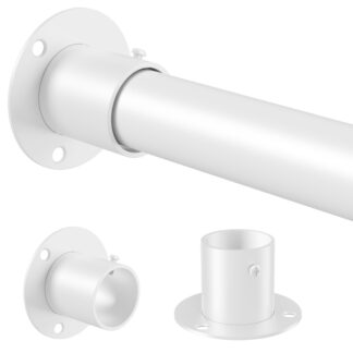 Riidepuu toru riidekappi, valge (25mm)