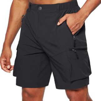 Meeste venivad cargo-lühikesed püksid, must (XL)