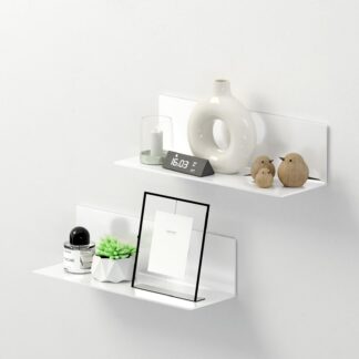 Valge akrüülist seinariiul (2tk, 40cm)