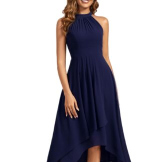 Asümmeetriline šifoonist kleit, tumesinine (s. 42)