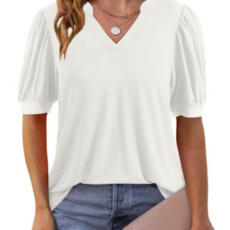 Naiste lühikeste varrukatega särk, valge (XL)