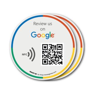 Google'i arvustuste QR ja NFC kleebised (2tk)