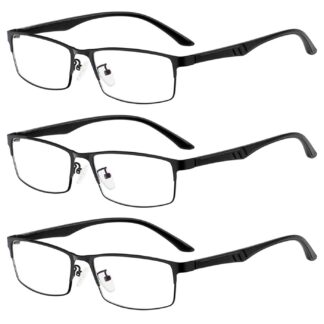 Sinise valguse filtriga lugemisprillid, mustad (3tk, +1.0)