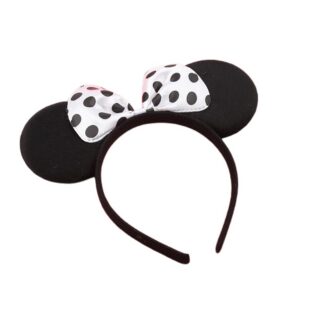 Hiirekõrvadega peavõru, must ja valge