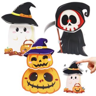 Halloweeni dekoratsioonid, kummitused, värviline (3tk)