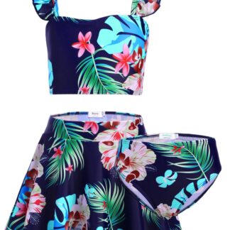 Lilleline tankini komplekt tüdrukutele, tumesinine (suurus 150)