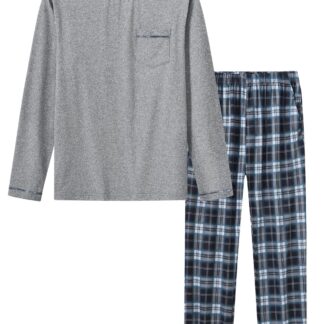 V-kaelusega meeste pižaamakomplekt, hall (L)
