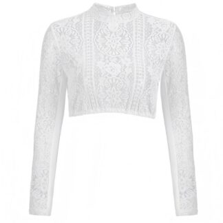 Pitsiline pikkade varrukatega pluus, valge (s. 34)