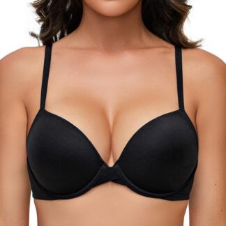 Õmblusteta push-up rinnahoidja, must (s. 70F)
