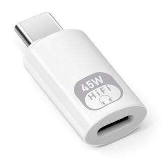 USB-C ja Lightning heliadapter, valge