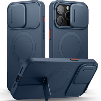 Telefonikaaned iPhone 15 Pro Max, magnetiline, tugijalaga, tumesinine