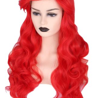 Punane pikk lokkis parukas