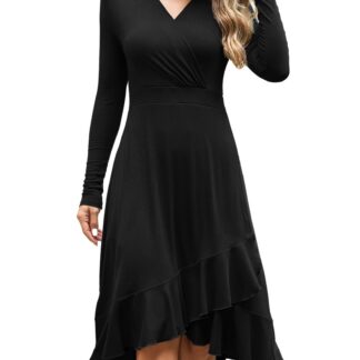 Pikkade varrukatega hõlmikkleit, must (s. S)